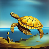 Surreal Turtle Print - Canvas Art by Kanvah