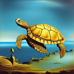 Surreal Turtle Print - Canvas Art by Kanvah